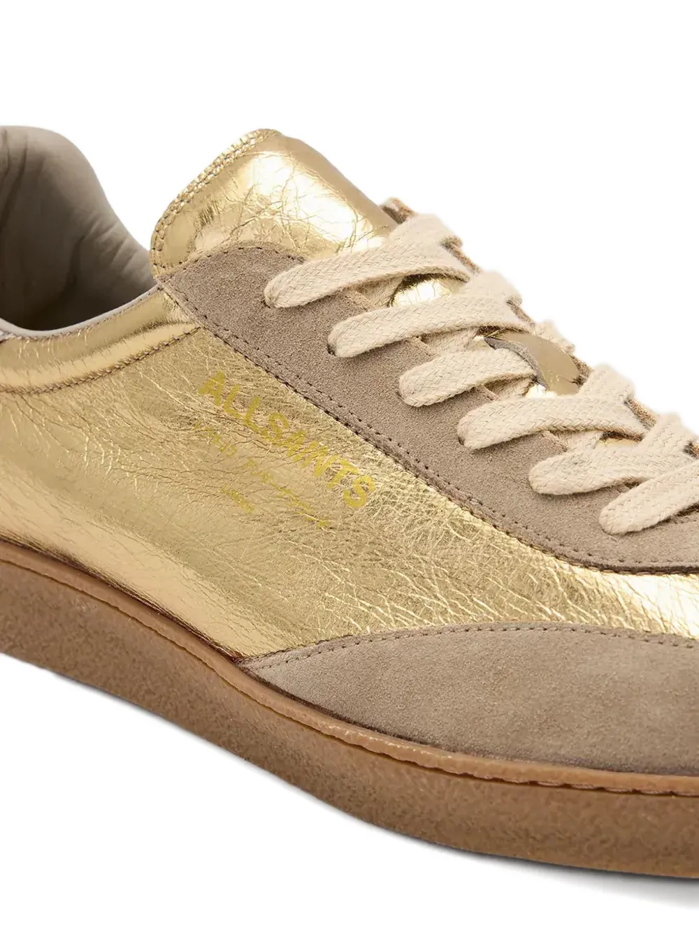 AllSaints metallic low-top sneakers Gold