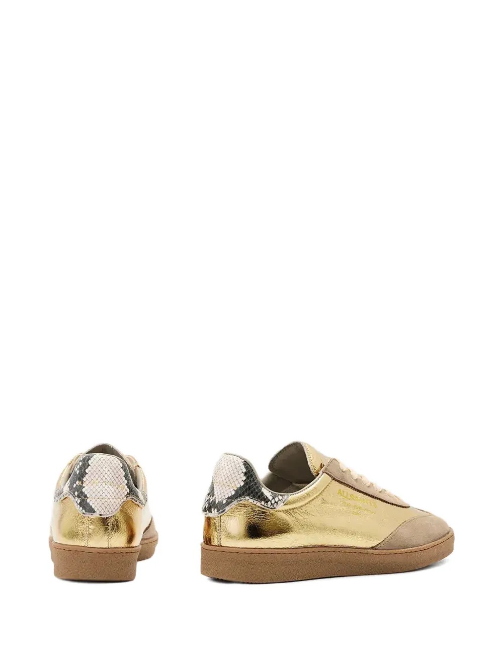 AllSaints metallic low-top sneakers Gold