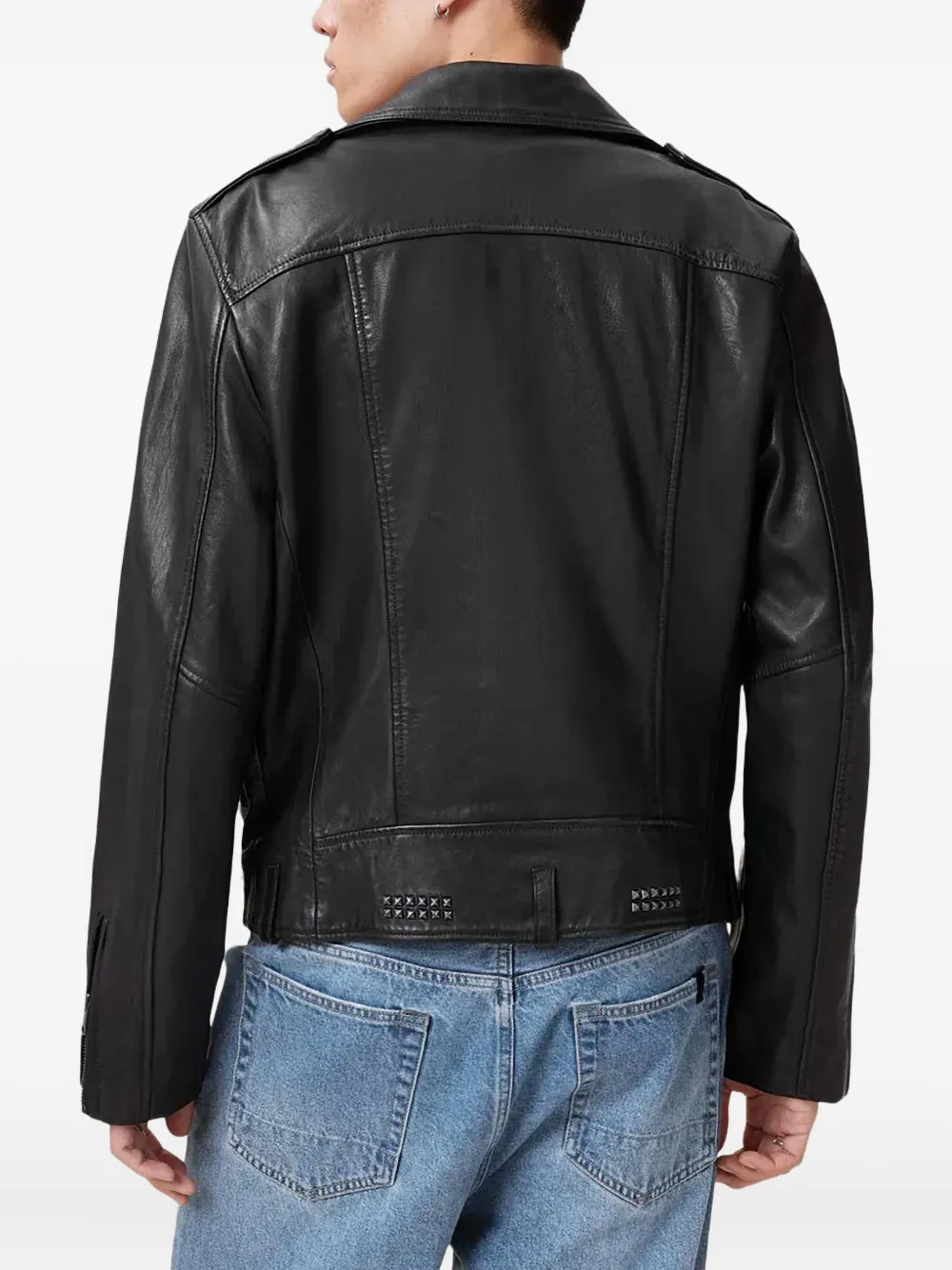 AllSaints Leren jack Zwart