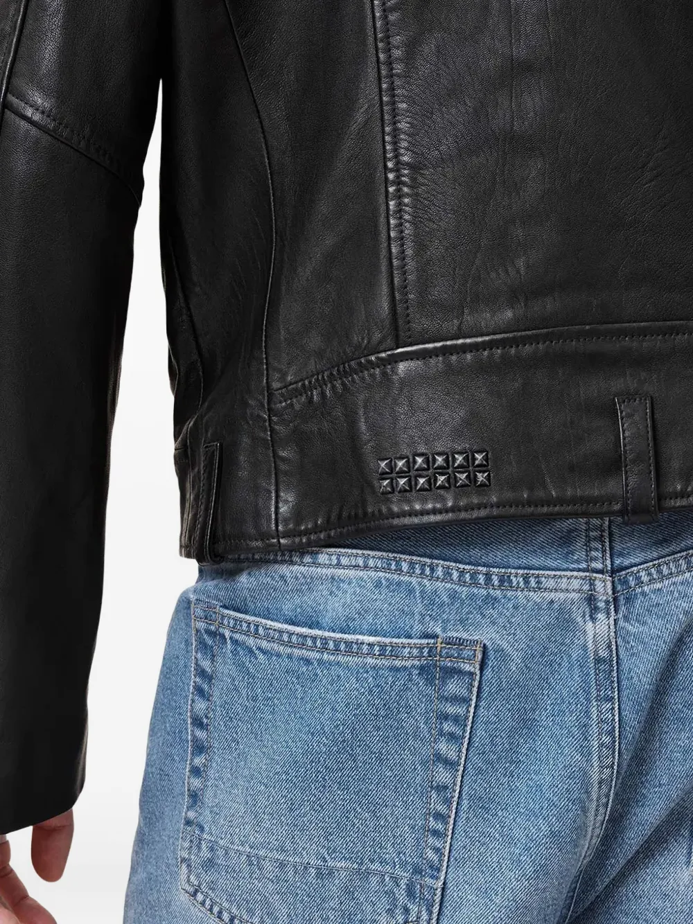 AllSaints Leren jack Zwart