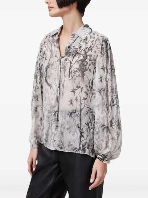 AllSaints floral-print balloon-sleeve shirt 