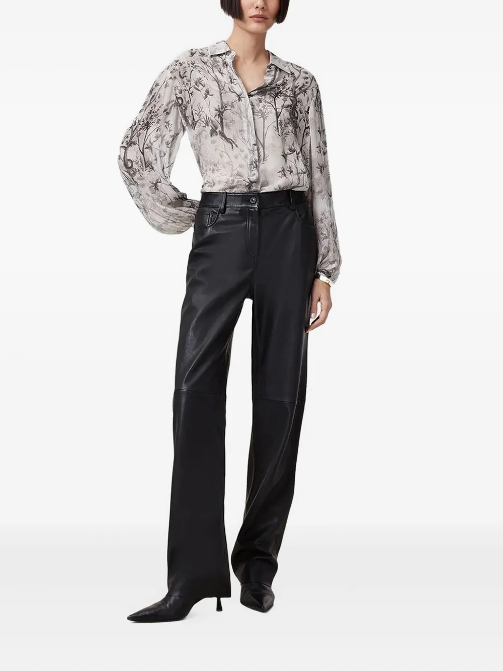 AllSaints floral-print balloon-sleeve shirt | Shirts | Image 2
