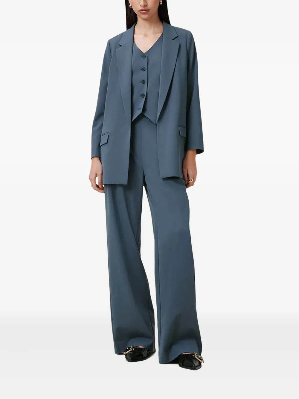 Allsaints Notched-lapel Blazer In Blue