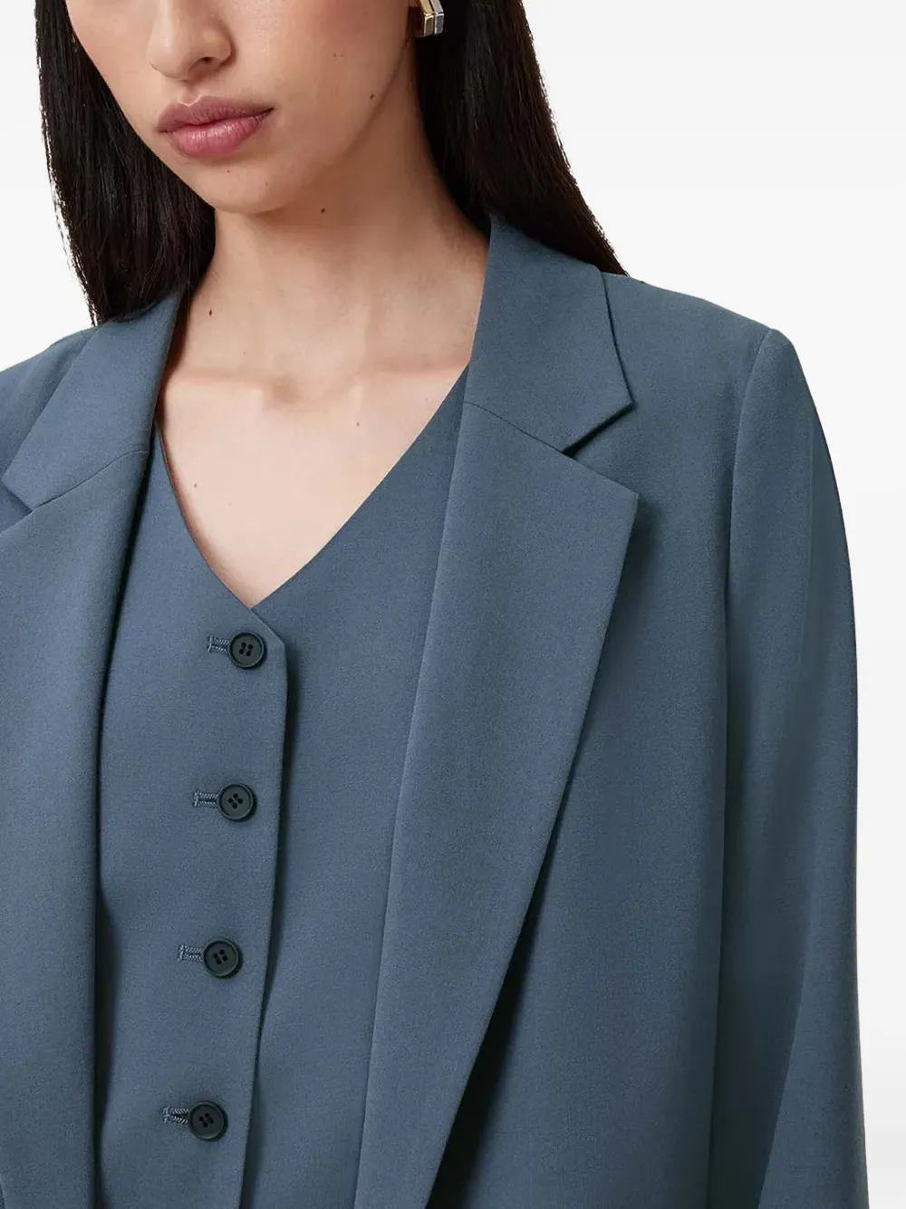 Allsaints Notched-lapel Blazer In Blue