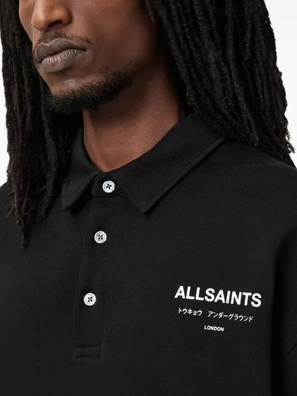 polo uk ポロシャツ archive underground 00s AllSaints Camisa Polo Underground Com Logo | Preto | FARFETCH BR