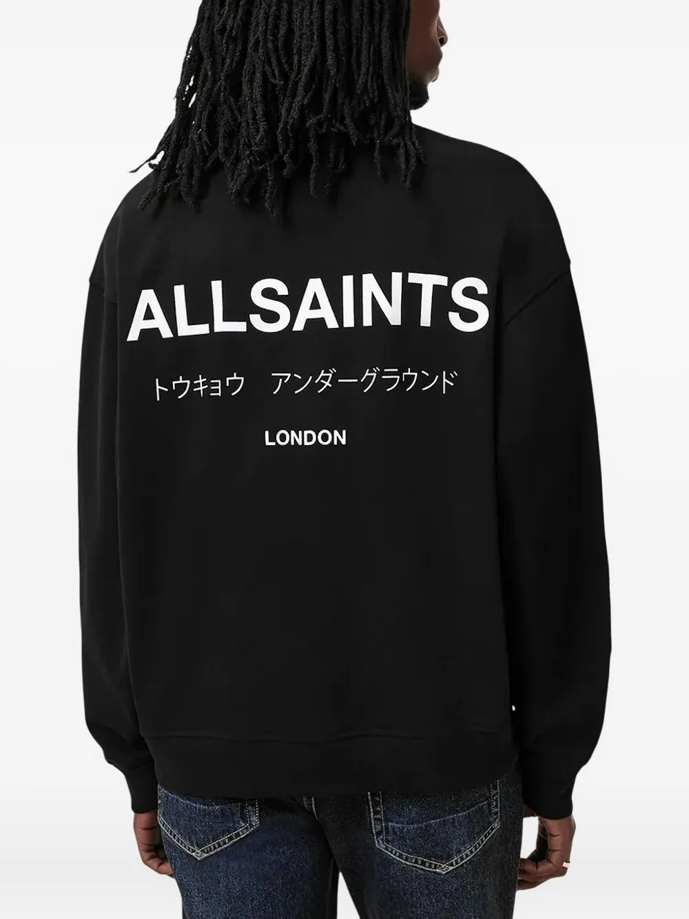AllSaints Underground logo-print polo shirt - Zwart