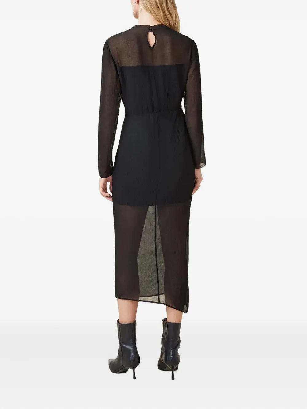 AllSaints pleated side-split dress Zwart
