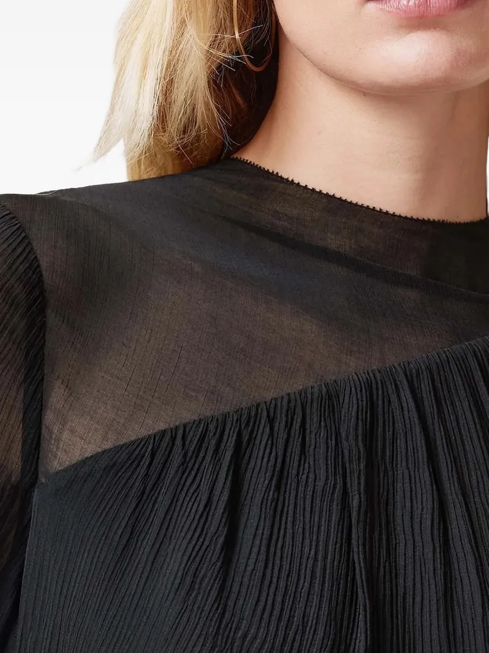 AllSaints pleated side-split dress Zwart