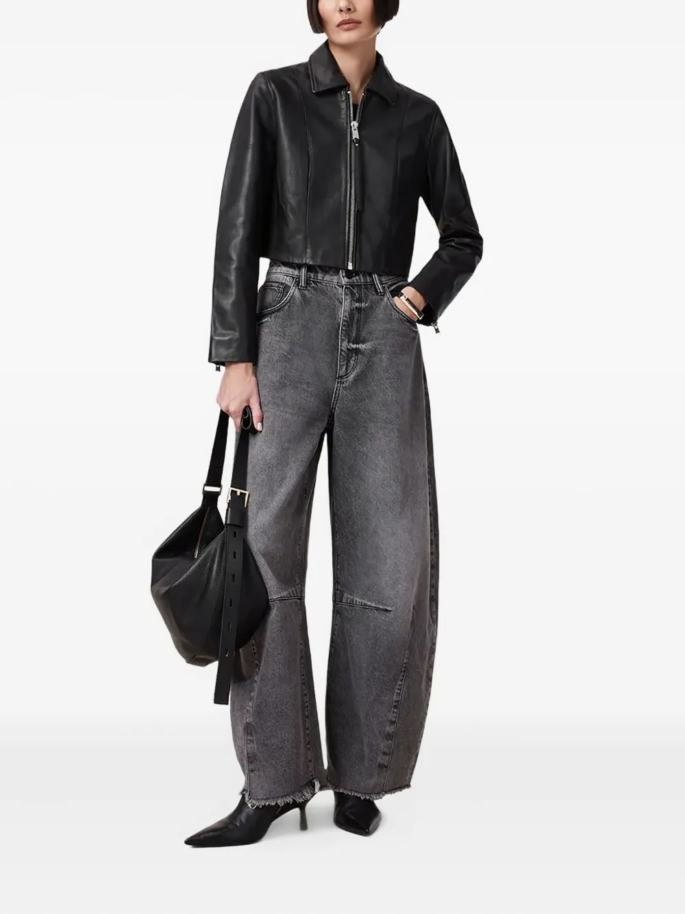 AllSaints Cropped jack Zwart