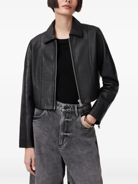 AllSaints Jaqueta cropped de couro