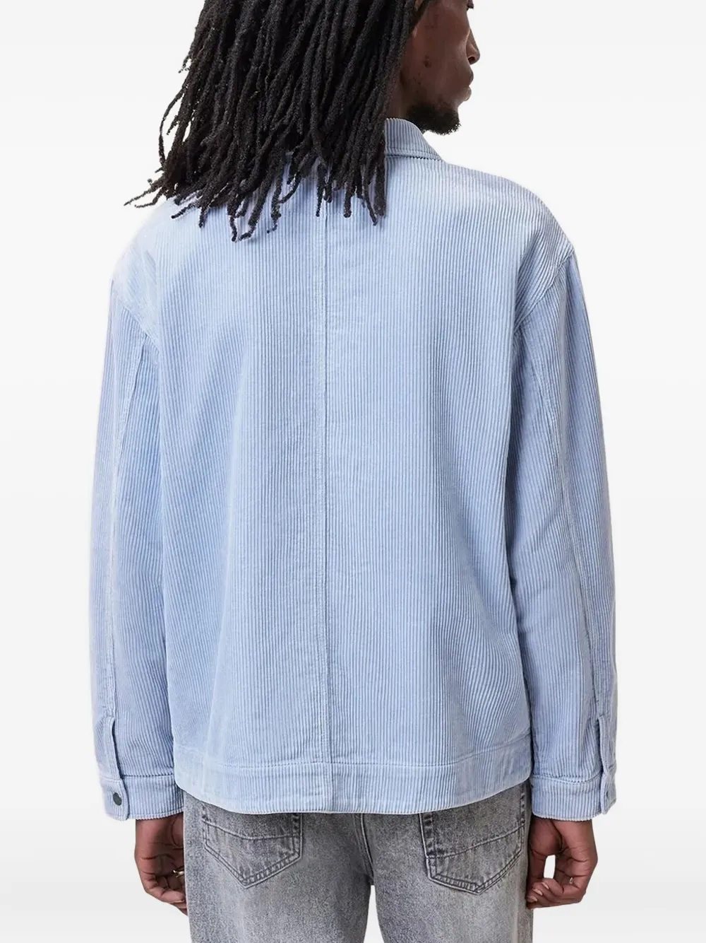 AllSaints Castleford ribfluwelen overhemd - Blauw