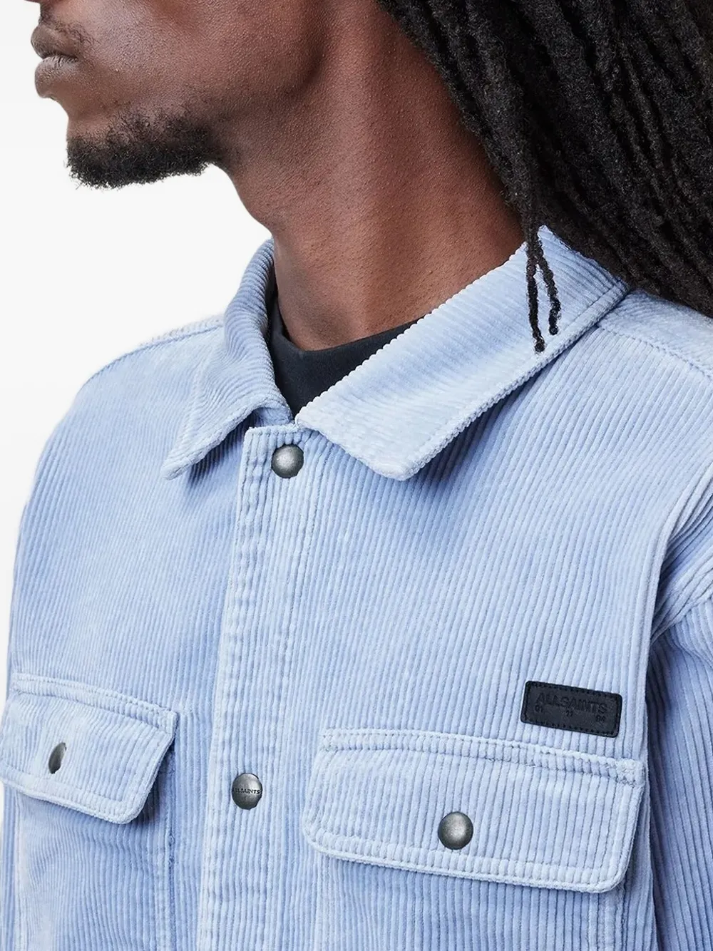 AllSaints Castleford ribfluwelen overhemd Blauw