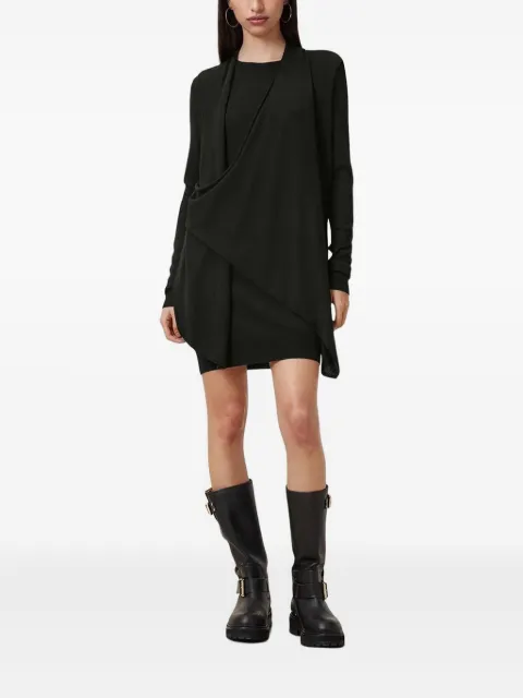 AllSaints draped zip-detail mini dress