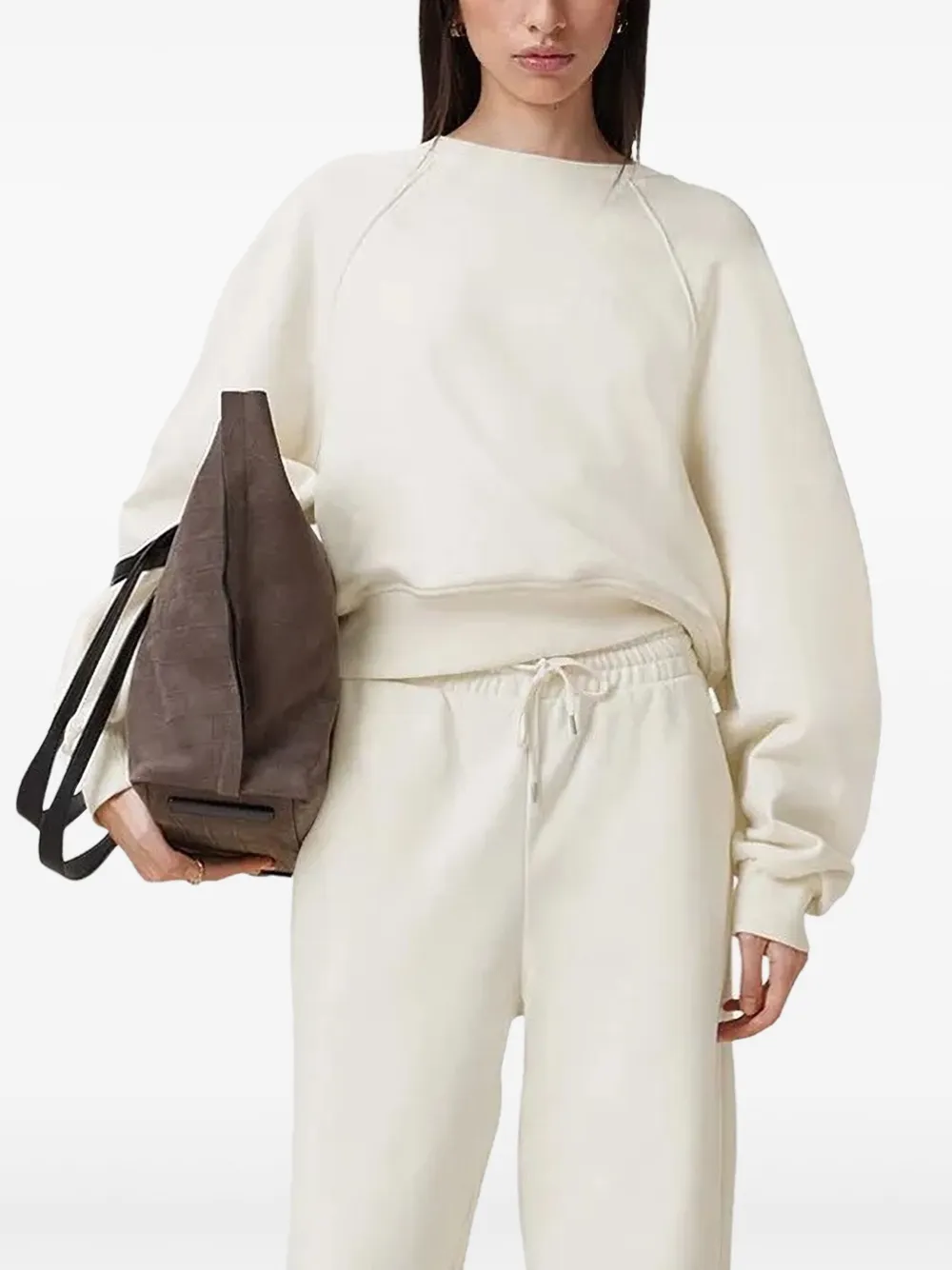 Allsaints Raglan-sleeve Sweatshirt In White