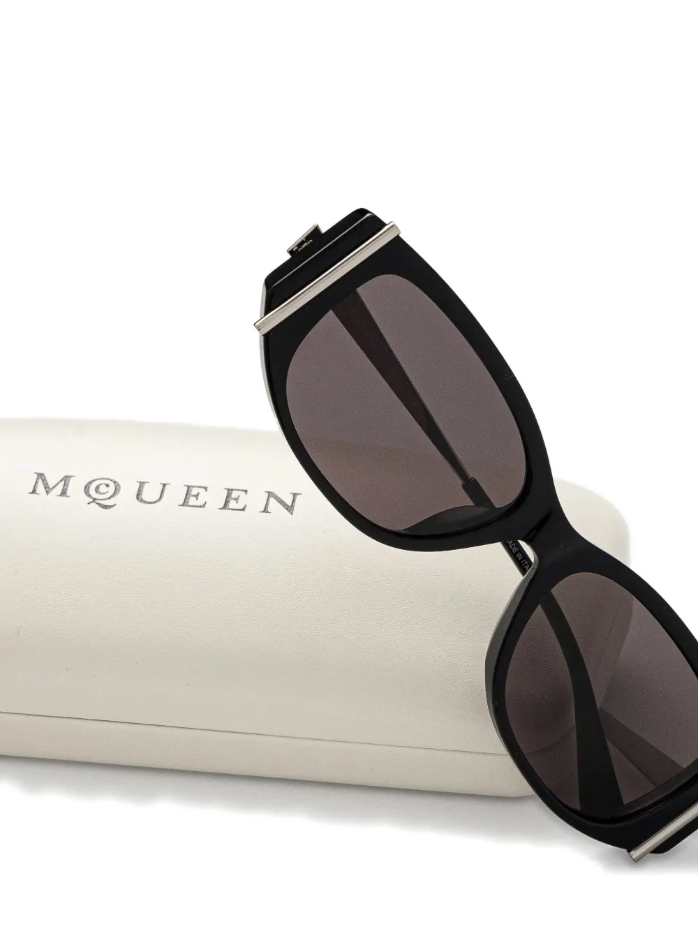 Alexander McQueen Eyewear Zonnebril met geometrisch montuur Zwart