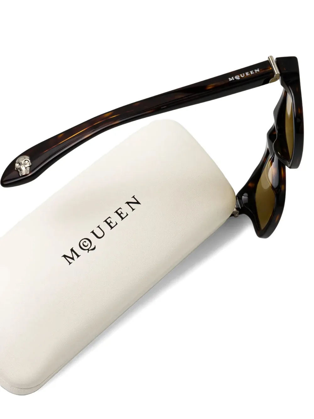 Alexander McQueen Eyewear Zonnebril met vierkant montuur Bruin