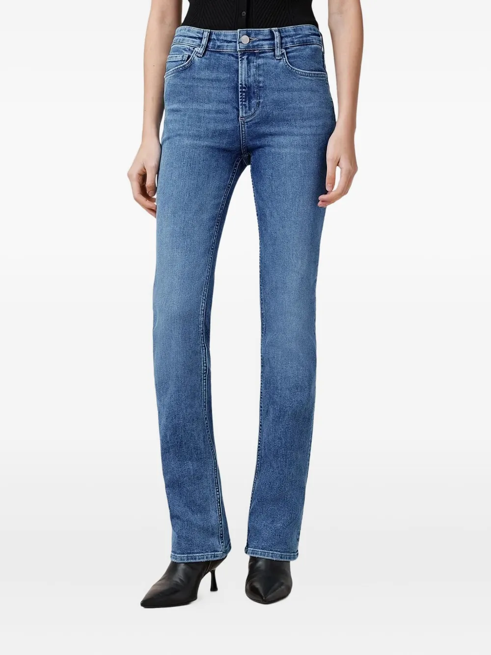 Allsaints Mid-wash Straight Jeans In Blue