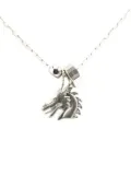 Hermès Pre-Owned 2000-2024 Palladium Plated Talismans Dragon H Pendant Necklace costume necklace - Silver