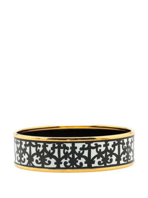 Hermès Pre-Owned 20th Century Wide Balcons du Guadalquivir Enamel Bangle 62 costume bracelet