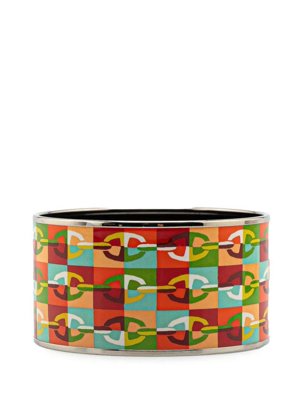 Hermès Pre-Owned 20th Century Extra Wide Chain D Ancre Enamel Bangle 65 costume bracelet | Image 2