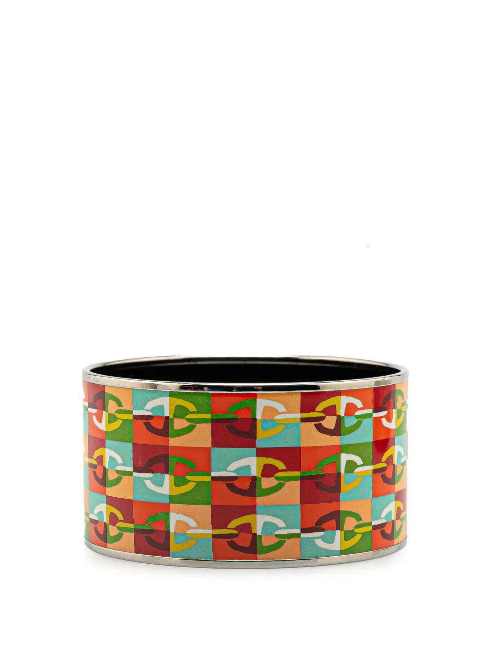 Hermès Pre-Owned 20th Century エクストラワイド シェーヌダンクル エナメル バングル 65 コスチューム Hermès Pre-Owned 20th Century エクストラワイド シェーヌダンクル エナメル バングル 65 コスチューム