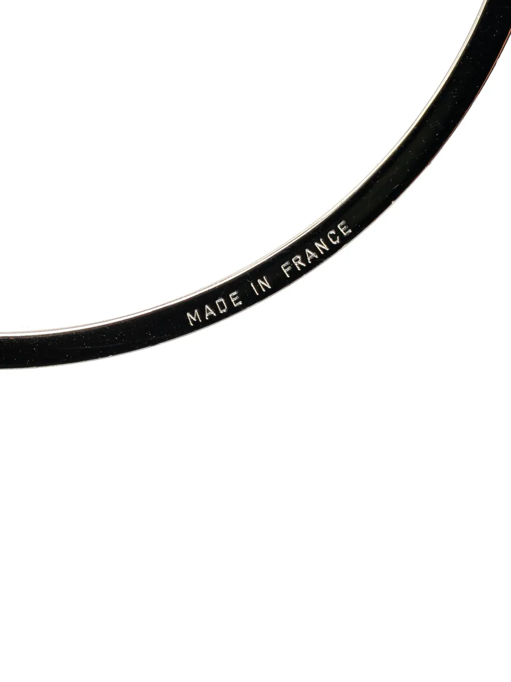 Pre-owned Hermes 2000-2025 Leather Kelly Cadena Lock Bangle Bracelet Costume Bracelet In Silver
