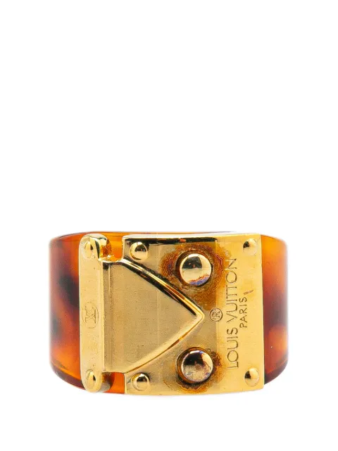 Louis Vuitton Pre-Owned 2011 Gold Plated and Resin LockMe Ring costume ring