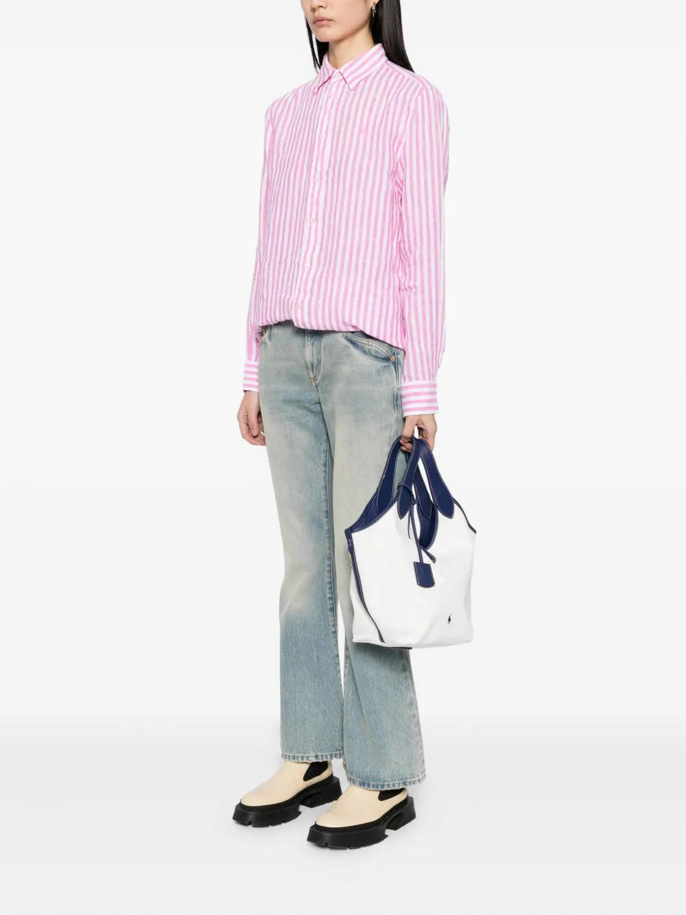 Polo Ralph Lauren large Polo Play canvas tote bag - Wit
