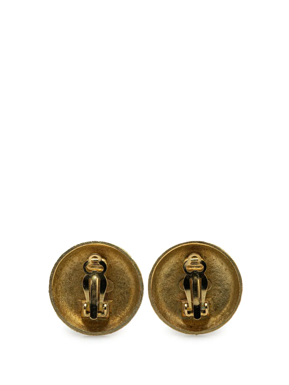 CHANEL Pre-Owned 1995 Gold Plated CC Clip On Earrings costume earrings | Image 2