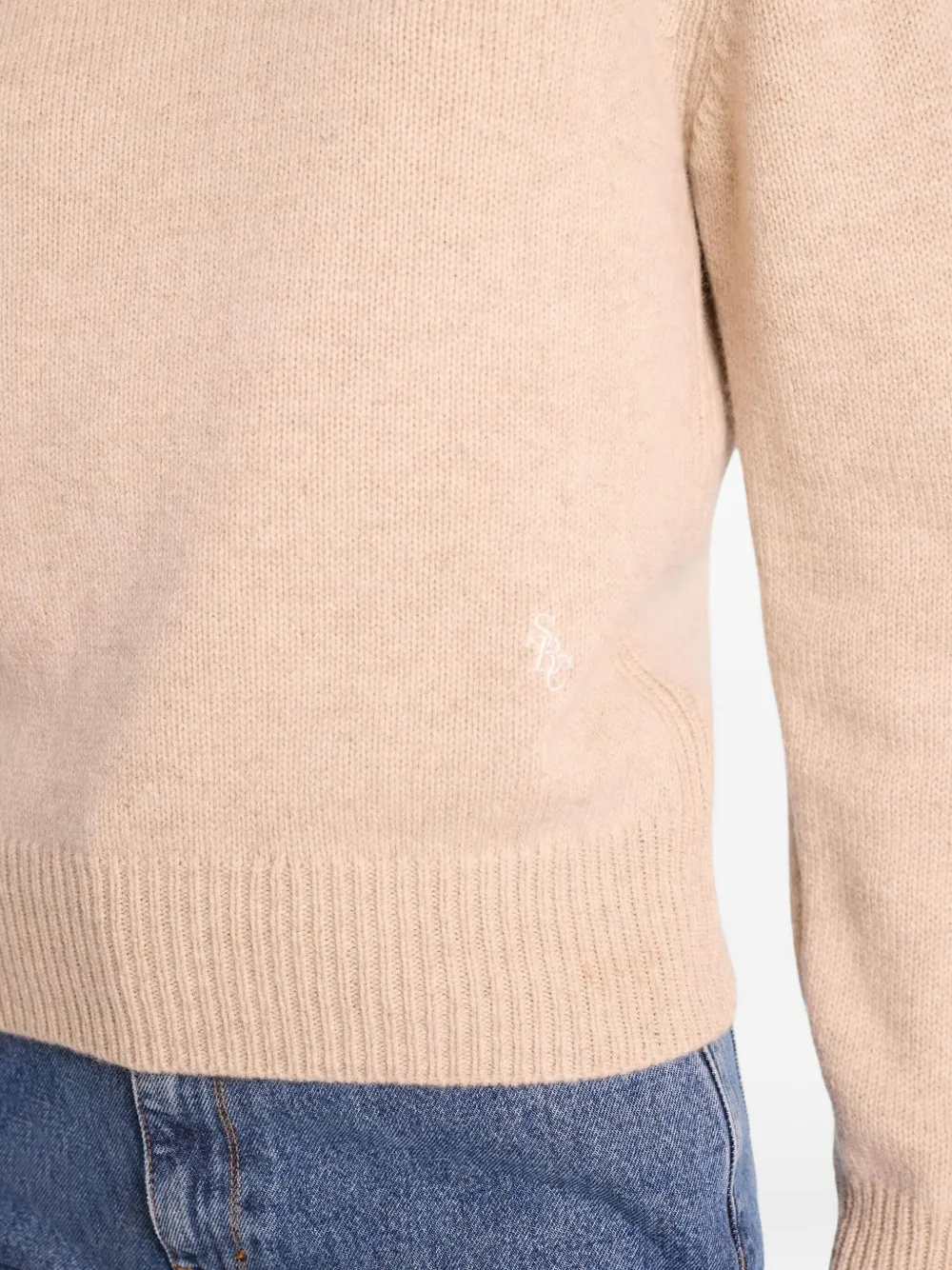 Sporty & Rich Trui met geborduurd logo Beige