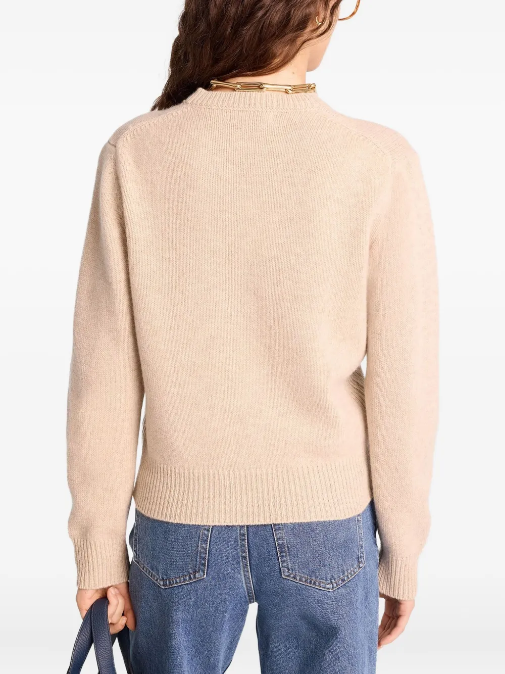 Sporty & Rich Trui met geborduurd logo Beige