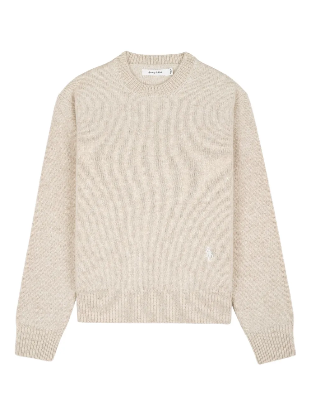 Sporty & Rich Trui met geborduurd logo Beige