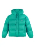 Sporty & Rich logo-patch puffer jacket - Green