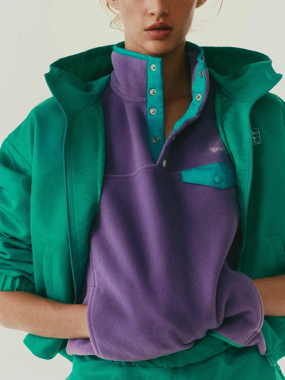 Sporty And Rich Logo-embroidered Sweatshirt In Purple