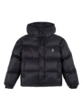 Sporty & Rich logo-patch puffer jacket - Black