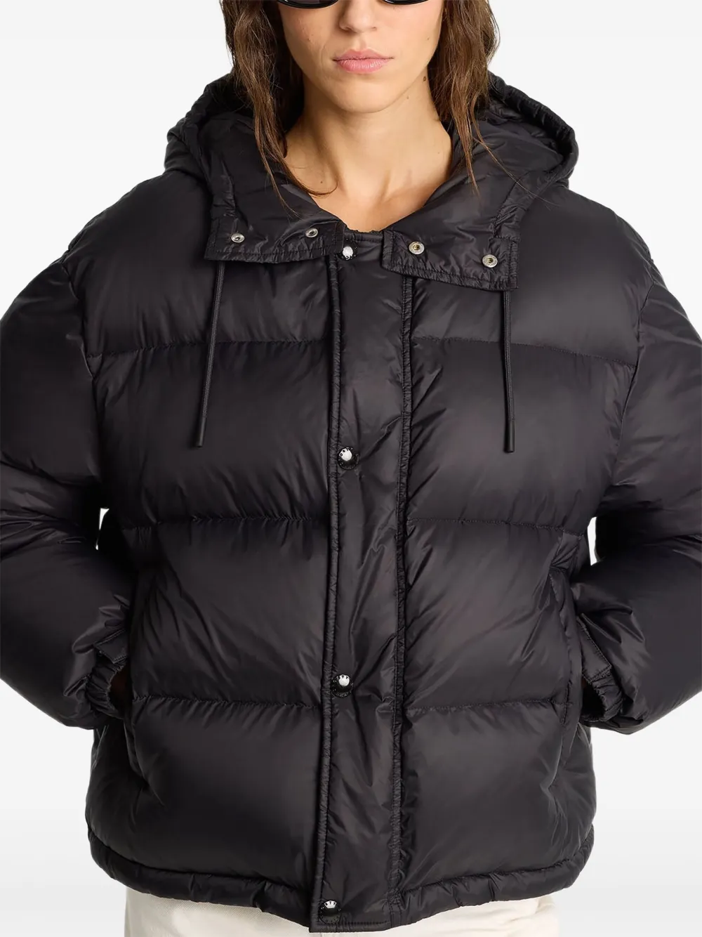 Sporty & Rich Donsjack met logopatch Zwart