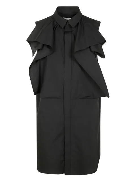 sacai vestido estilo playera con volantes