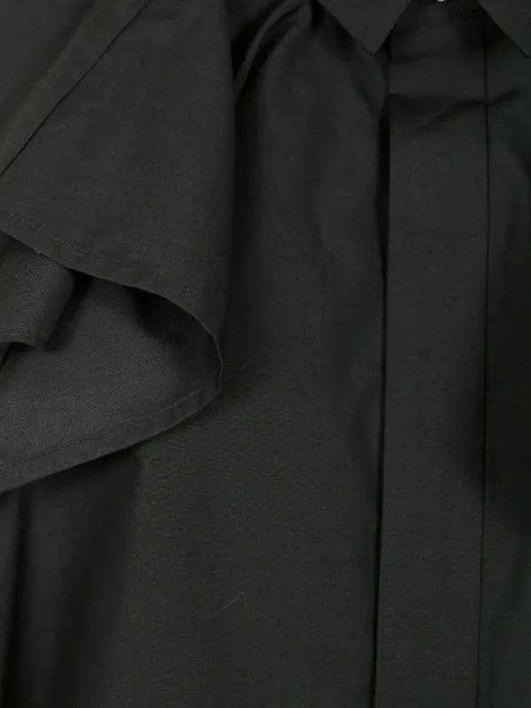 sacai ブラック シャツドレス Sacai ラッフル シャツドレス | ブラック | FARFETCH JP