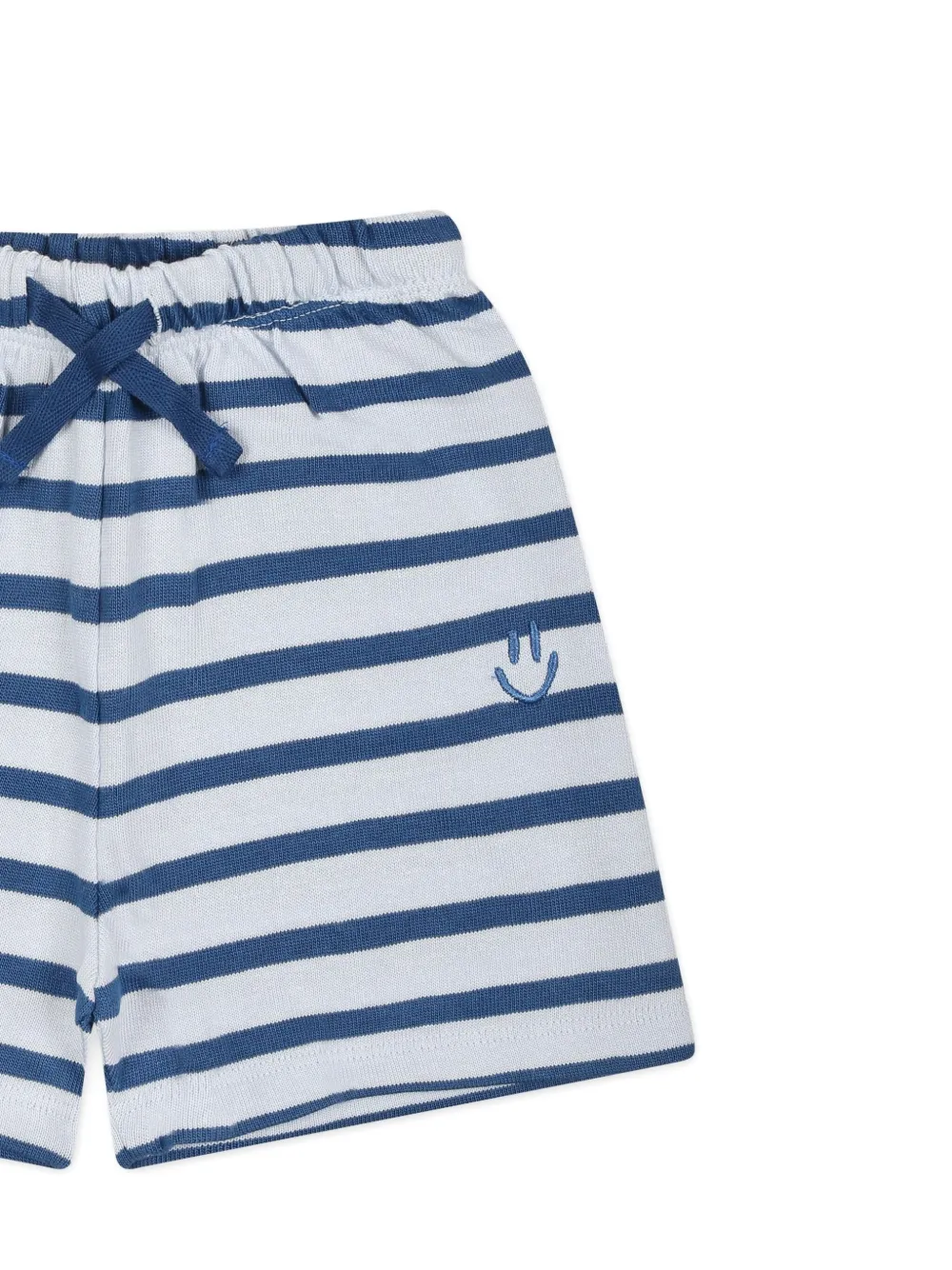Molo Light Blue Shorts For Baby Boy With Smile In White