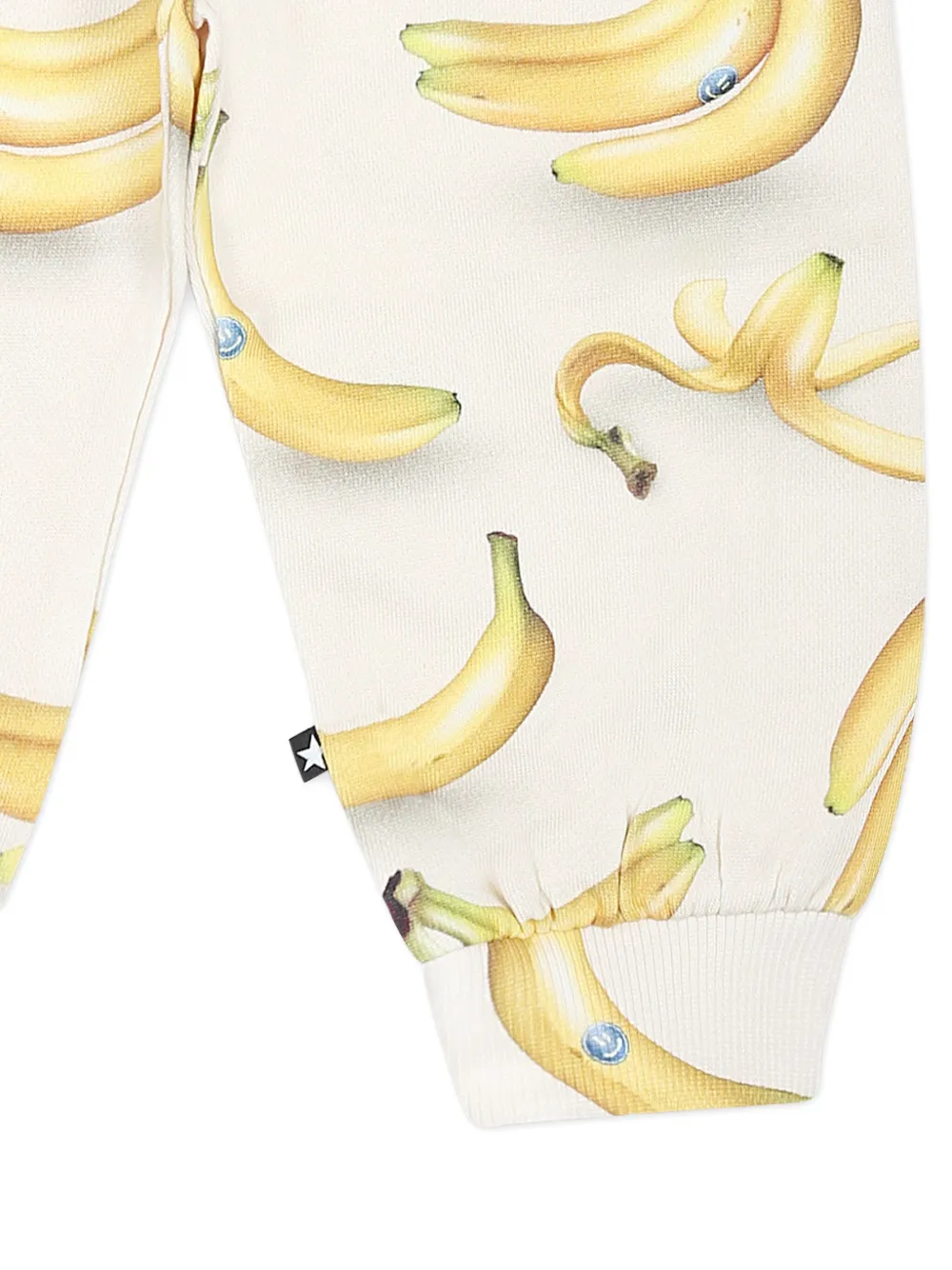 Molo Ivory Trousers For Babykids With Banana In Neutrals