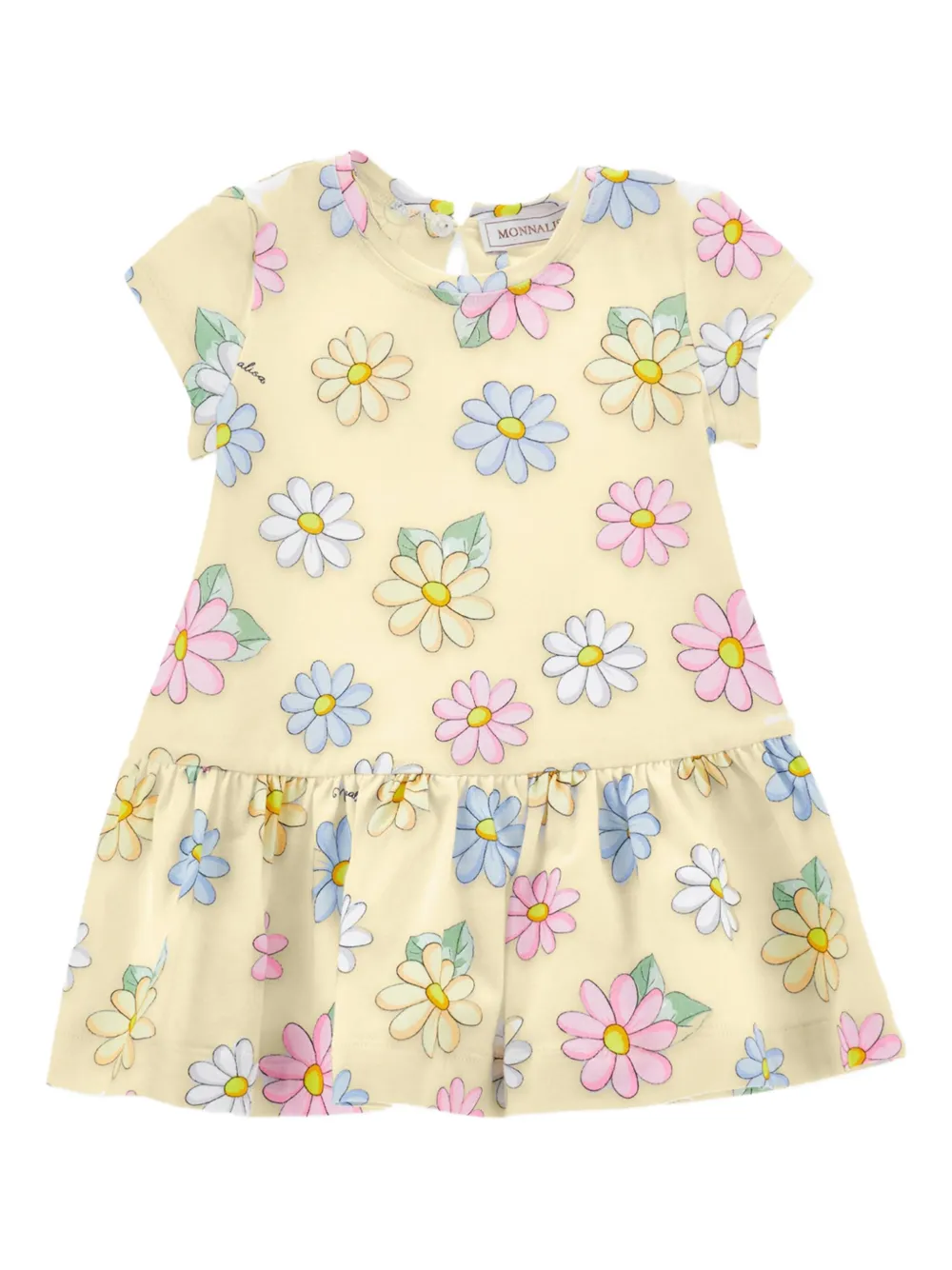 Monnalisa Jurk met bloe print Geel