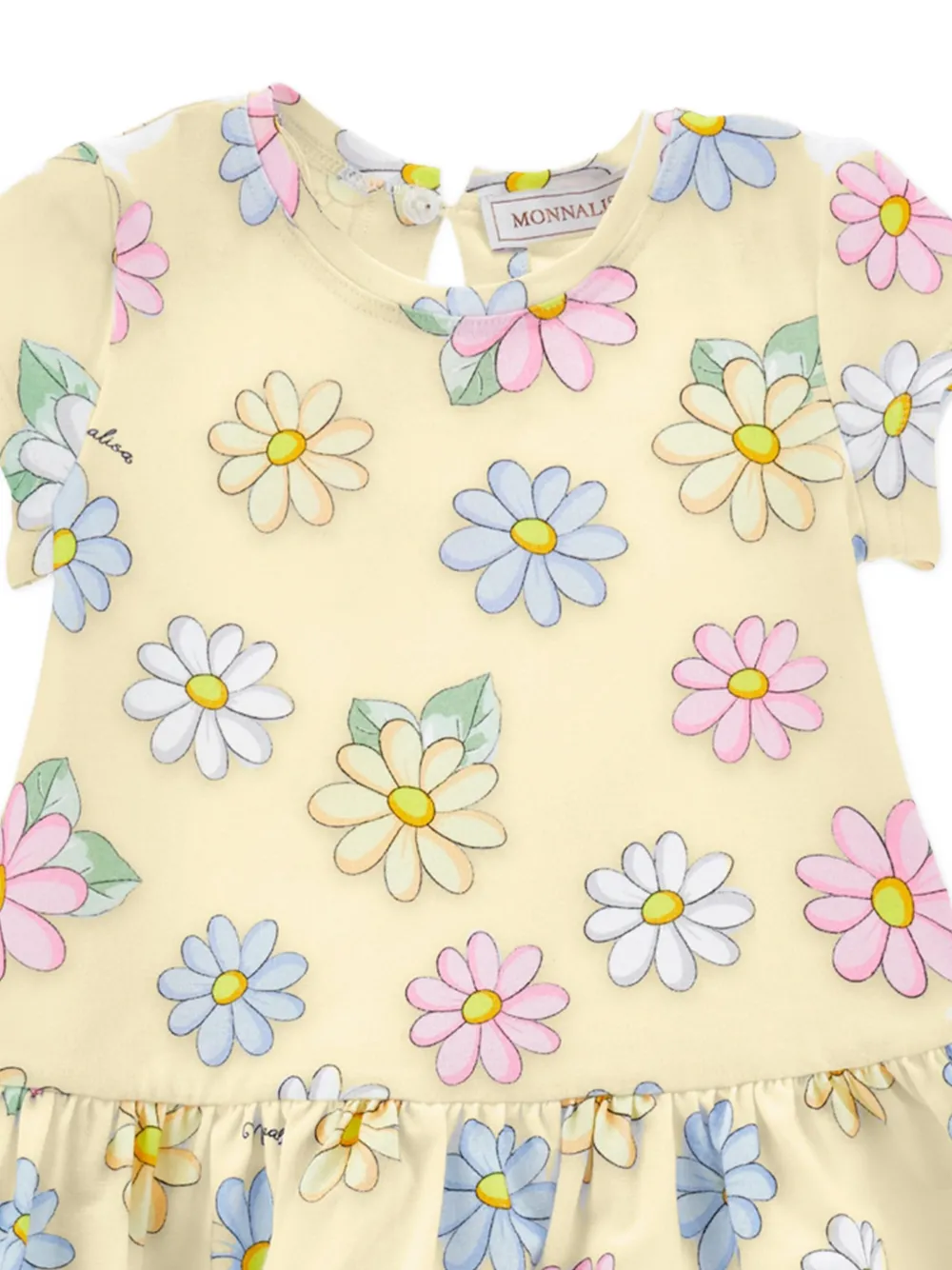 Monnalisa Jurk met bloemenprint Geel