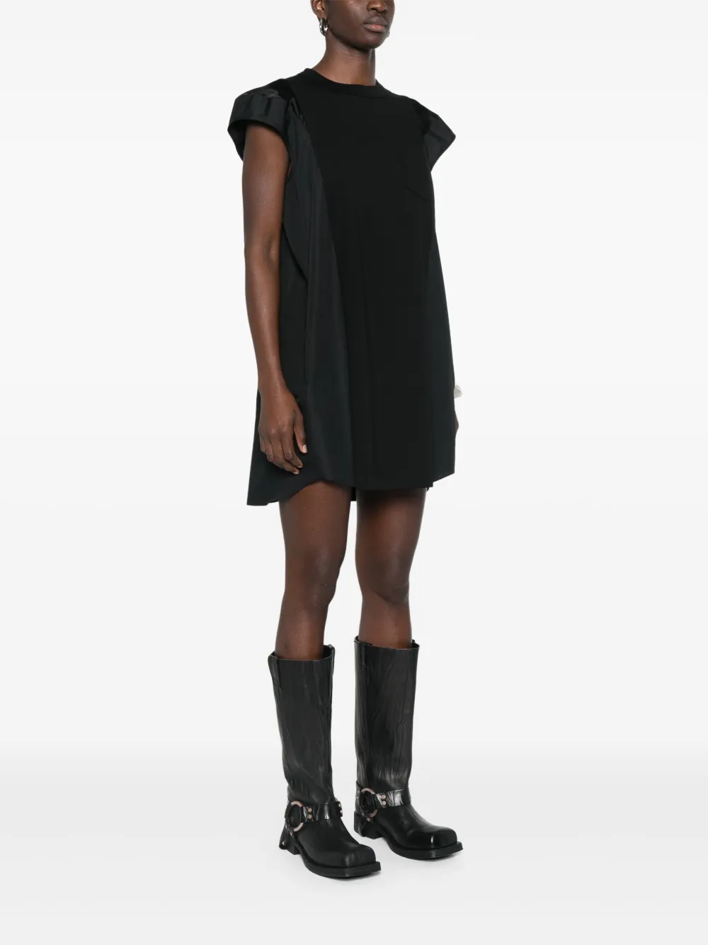 sacai Mini-jurk met vlakken Zwart