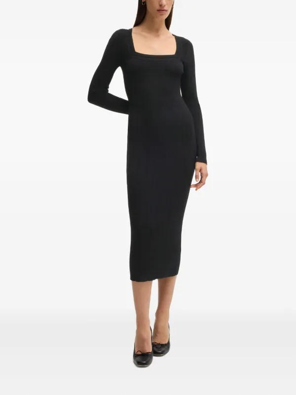 BOSS Knitted Dress | Black | FARFETCH TH