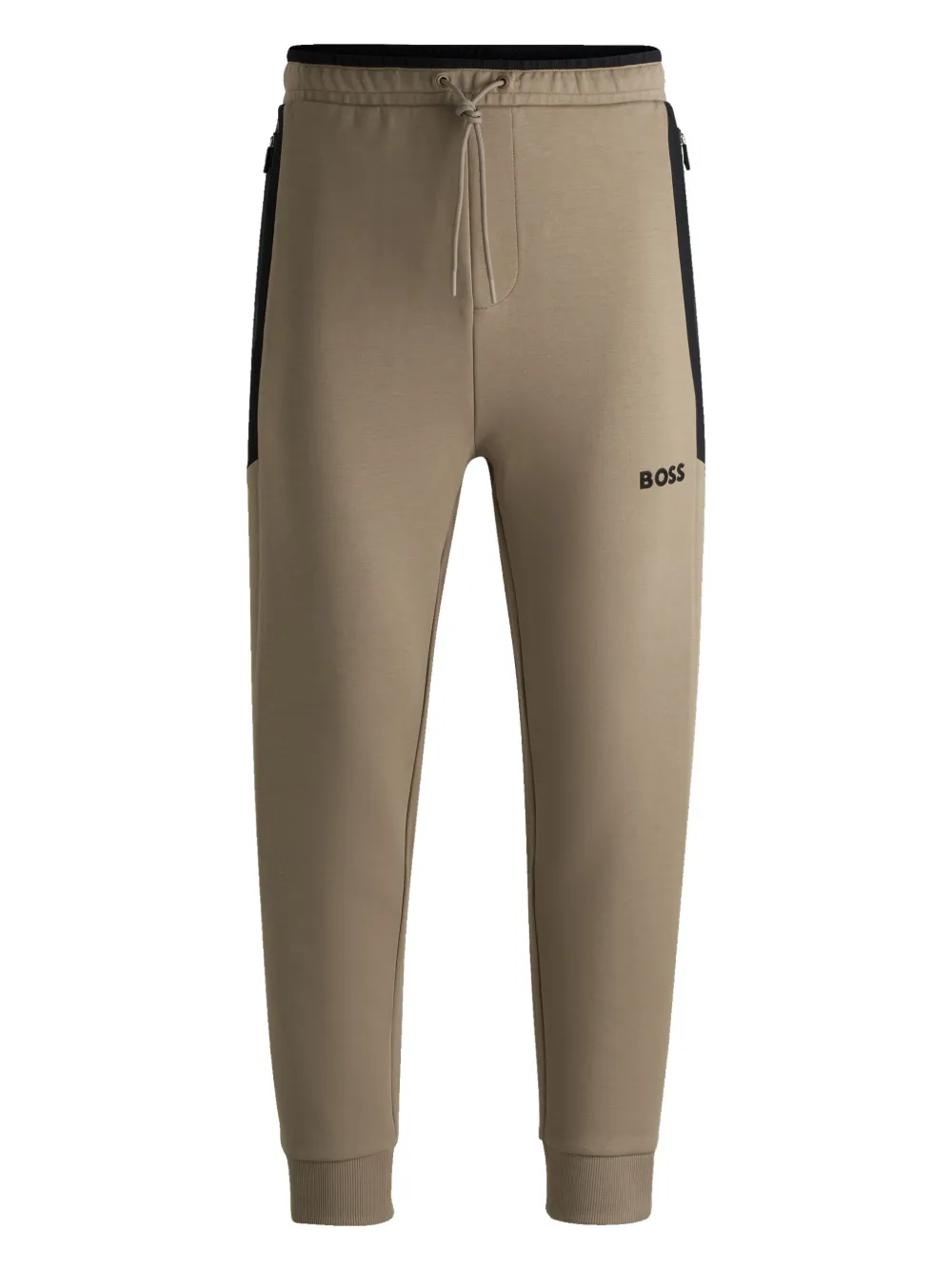 BOSS Trainingsbroek met geborduurd logo Beige