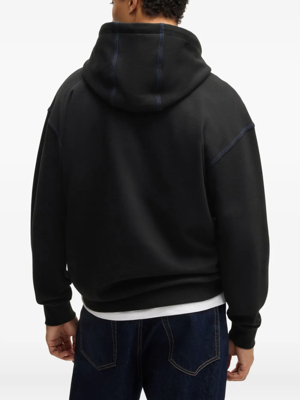 HUGO Hoodie met geborduurd logo Zwart