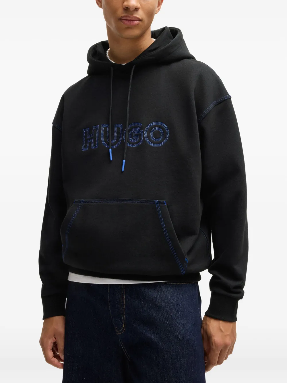 HUGO stitched-logo hoodie | Hoodies | Image 2