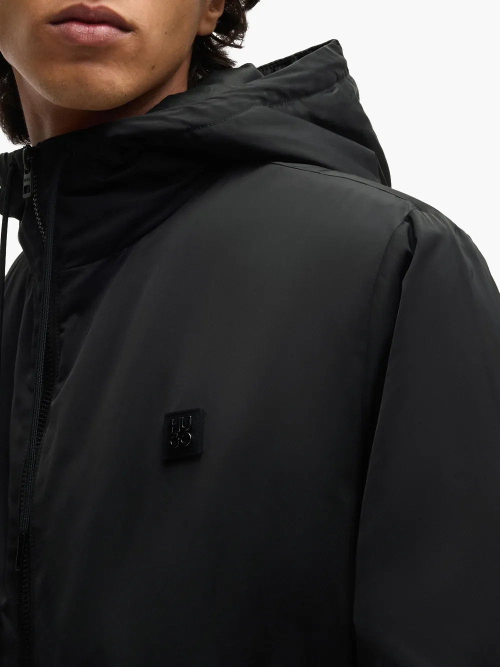 HUGO Jack met rubberen logo Zwart