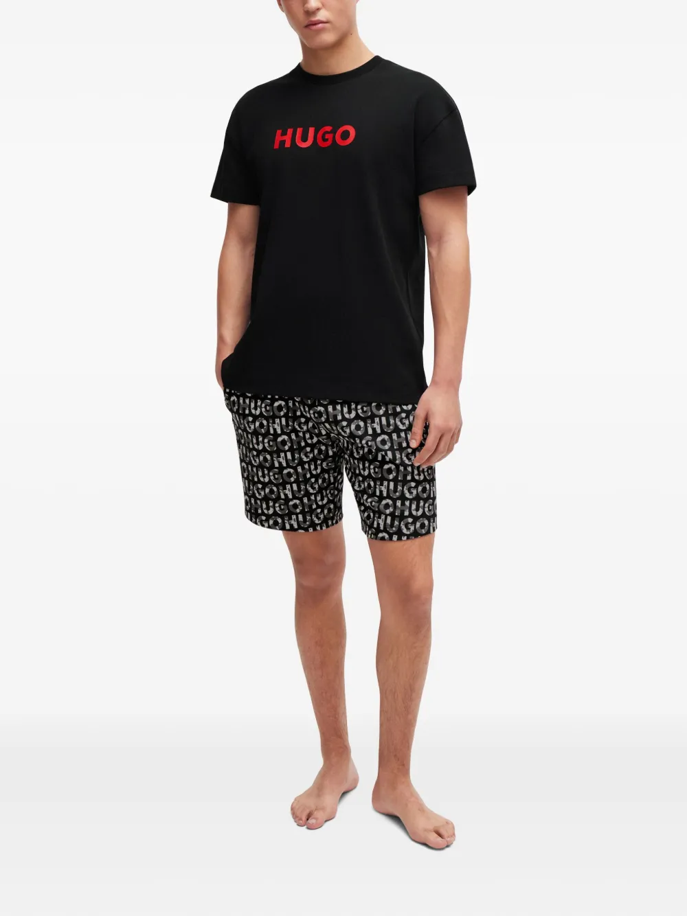 HUGO Conjunto shor e camiseta com logo gráfico | Image 2