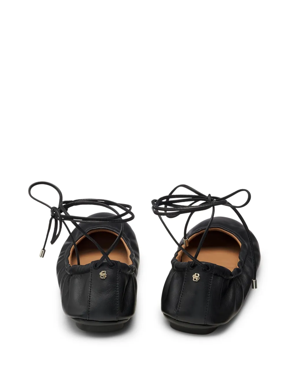 BOSS Leren ballerina's Zwart